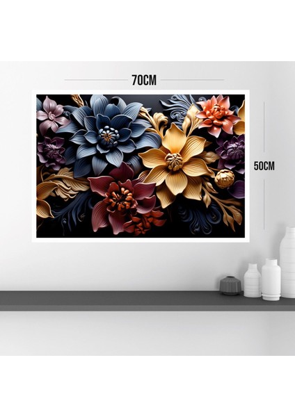 Çiçek Doğa Büyük Boy Renkli Solmaz Kaliteli Baskı Çerçeve Görünümlü Mdf Tablo 70X50CM 33 modelleri