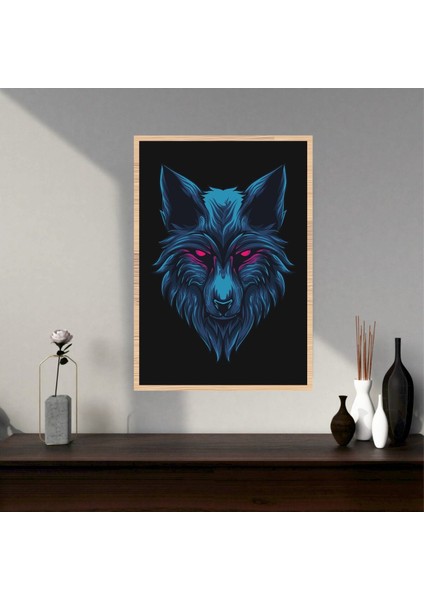 Kurt Hayvan Büyük Boy Renkli Solmaz Kaliteli Baskı Çerçeve Görünümlü Mdf Tablo 70X50CM 263