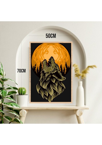 Kurt Hayvan Büyük Boy Renkli Solmaz Kaliteli Baskı Çerçeve Görünümlü Mdf Tablo 70X50CM 241 modelleri