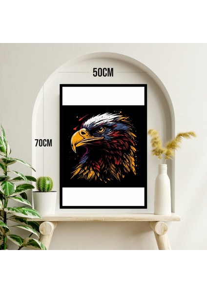 Kartal Hayvan Büyük Boy Renkli Solmaz Kaliteli Baskı Çerçeve Görünümlü Mdf Tablo 70X50CM 182 modelleri