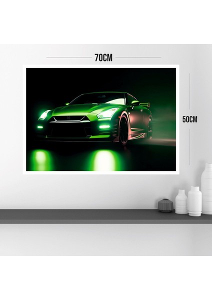 Yeşil Araba Büyük Boy Renkli Solmaz Kaliteli Baskı Çerçeve Görünümlü Mdf Tablo 70X50CM 167 modelleri