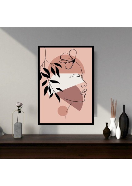 Kadın Çiçek Büyük Boy Renkli Solmaz Kaliteli Baskı Çerçeve Görünümlü Mdf Tablo 70X50CM 16