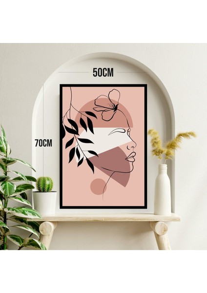 Kadın Çiçek Büyük Boy Renkli Solmaz Kaliteli Baskı Çerçeve Görünümlü Mdf Tablo 70X50CM 16 modelleri