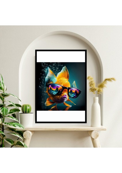 Balık Hayvan Büyük Boy Renkli Solmaz Kaliteli Baskı Çerçeve Görünümlü Mdf Tablo 70X50CM 94 fiyatları