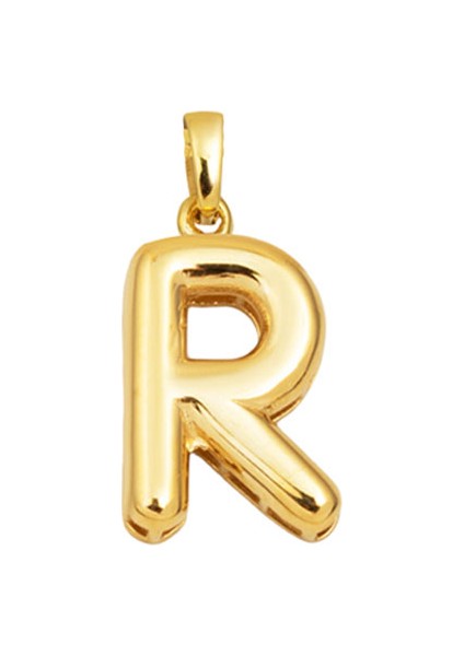 14 Ayar Altın Balon R Harfi Kolye Ucu