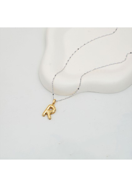 14 Ayar Altın Balon R Harfi Kolye Ucu modelleri