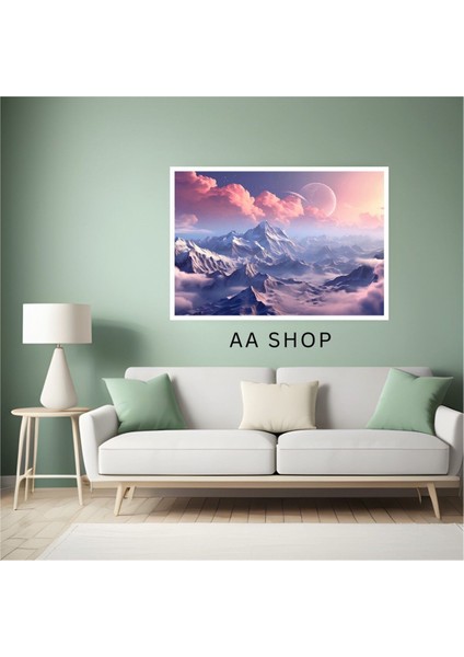 Doğa Manzara Büyük Boy Renkli Solmaz Kaliteli Baskı Çerçeve Görünümlü Mdf Tablo 70X50CM 110 fiyatları