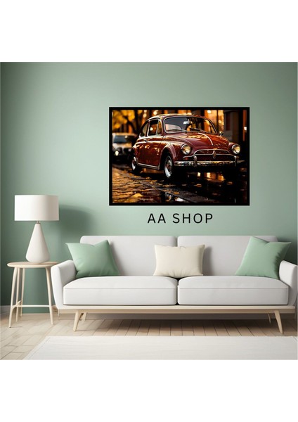 Araba Vosvos Büyük Boy Renkli Solmaz Kaliteli Baskı Çerçeve Görünümlü Mdf Tablo 70X50CM 155 fiyatları
