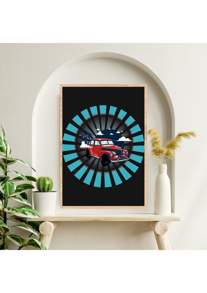 Araba Büyük Boy Renkli Solmaz Kaliteli Baskı Çerçeve Görünümlü Mdf Tablo 70X50CM 188 fiyatları