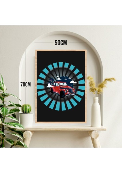 Araba Büyük Boy Renkli Solmaz Kaliteli Baskı Çerçeve Görünümlü Mdf Tablo 70X50CM 188 modelleri