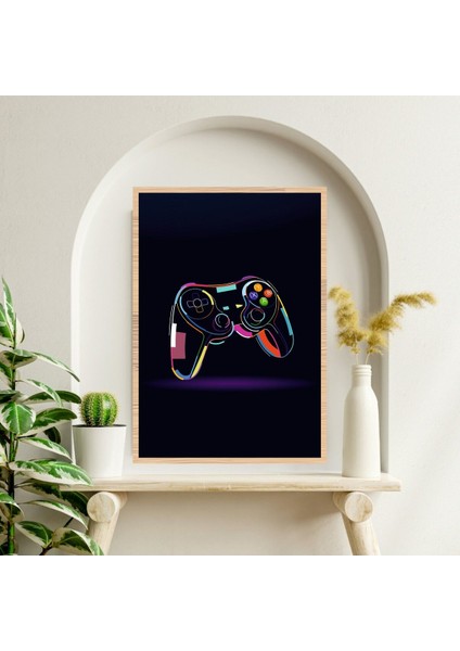 Gamer Kol Büyük Boy Renkli Solmaz Kaliteli Baskı Çerçeve Görünümlü Mdf Tablo 70X50CM 265 fiyatları