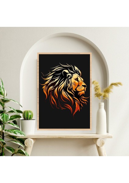 Aslan Hayvan Büyük Boy Renkli Solmaz Kaliteli Baskı Çerçeve Görünümlü Mdf Tablo 70X50CM 245 fiyatları