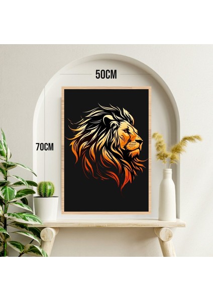 Aslan Hayvan Büyük Boy Renkli Solmaz Kaliteli Baskı Çerçeve Görünümlü Mdf Tablo 70X50CM 245 modelleri