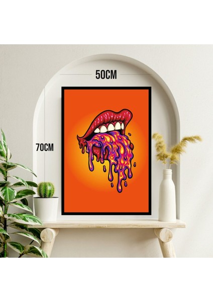 Büyük Boy Turuncu Renkli Solmaz Kaliteli Baskı Çerçeve Görünümlü Mdf Tablo 70X50CM 258 modelleri