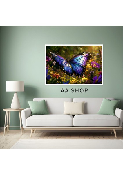 Kelebek Doğa Büyük Boy Renkli Solmaz Kaliteli Baskı Çerçeve Görünümlü Mdf Tablo 70X50CM 51 fiyatları