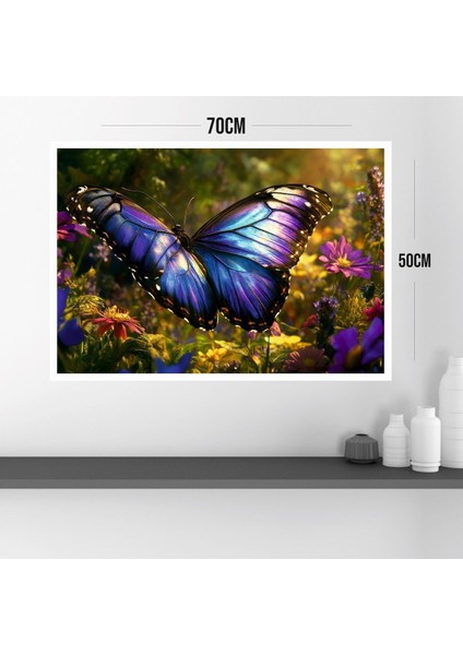 Kelebek Doğa Büyük Boy Renkli Solmaz Kaliteli Baskı Çerçeve Görünümlü Mdf Tablo 70X50CM 51 modelleri