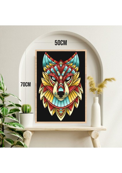 Kurt Hayvan Büyük Boy Renkli Solmaz Kaliteli Baskı Çerçeve Görünümlü Mdf Tablo 70X50CM 192 modelleri