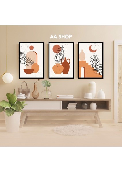 3 Parça Renkli Solmaz Kaliteli Baskı Çerçeve Görünümlü Mdf Tablo Set 28