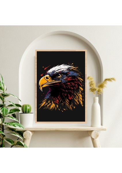Kartal Hayvan Büyük Boy Renkli Solmaz Kaliteli Baskı Çerçeve Görünümlü Mdf Tablo 70X50CM 230 fiyatları