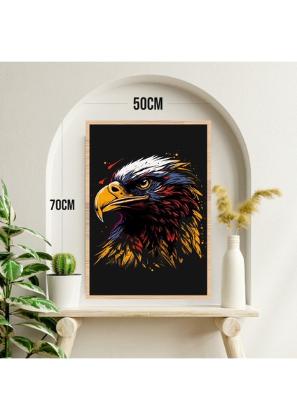 Kartal Hayvan Büyük Boy Renkli Solmaz Kaliteli Baskı Çerçeve Görünümlü Mdf Tablo 70X50CM 230 modelleri