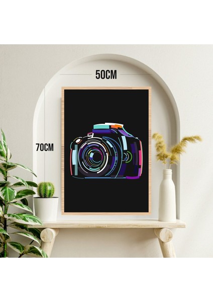 Fotoğraf Makinesi Büyük Boy Renkli Solmaz Kaliteli Baskı Çerçeve Görünümlü Mdf Tablo 70X50CM 253 modelleri