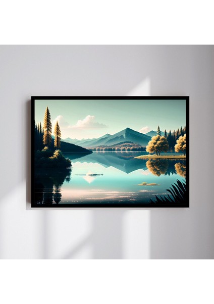 Doğa Manzara Büyük Boy Renkli Solmaz Kaliteli Baskı Çerçeve Görünümlü Mdf Tablo 70X50CM 125