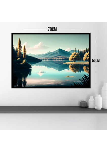 Doğa Manzara Büyük Boy Renkli Solmaz Kaliteli Baskı Çerçeve Görünümlü Mdf Tablo 70X50CM 125 modelleri