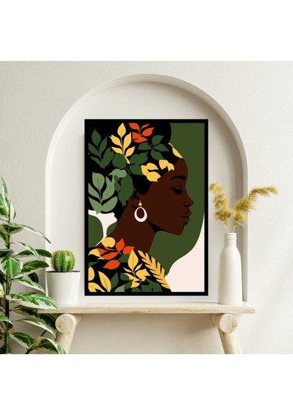 Afrika Kadın Büyük Boy Renkli Solmaz Kaliteli Baskı Çerçeve Görünümlü Mdf Tablo 70X50CM 11 fiyatları