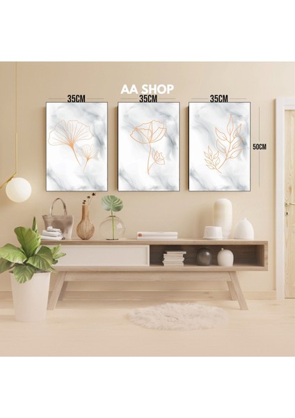 3 Parça Mermer Desenli Renkli Solmaz Kaliteli Baskı Çerçeve Görünümlü Mdf Tablo Set 30 modelleri