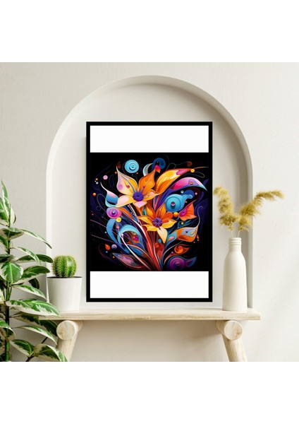 Çiçek Yaprak Büyük Boy Renkli Solmaz Kaliteli Baskı Çerçeve Görünümlü Mdf Tablo 70X50CM 159 fiyatları