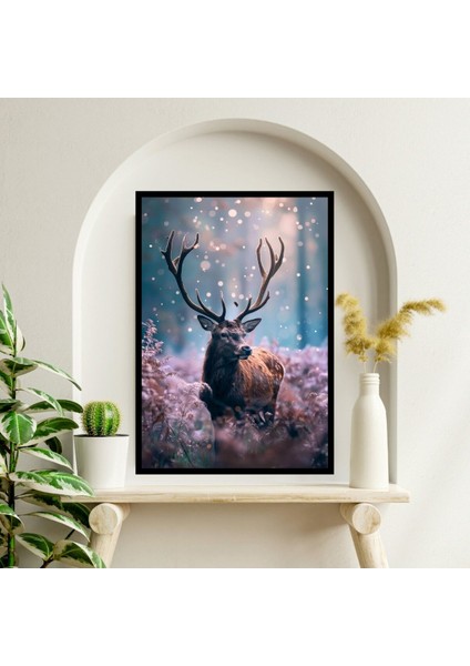 Geyik Doğa Büyük Boy Renkli Solmaz Kaliteli Baskı Çerçeve Görünümlü Mdf Tablo 70X50CM 44 fiyatları