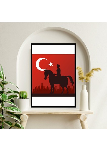 Atatürk Bayrak Büyük Boy Renkli Solmaz Kaliteli Baskı Çerçeve Görünümlü Mdf Tablo 70X50CM 197 fiyatları