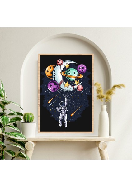 Uzay Astronot Büyük Boy Renkli Solmaz Kaliteli Baskı Çerçeve Görünümlü Mdf Tablo 70X50CM 201 fiyatları
