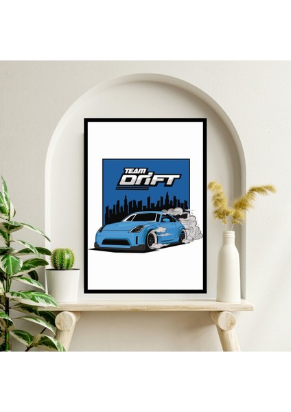 Araba Drift Büyük Boy Renkli Solmaz Kaliteli Baskı Çerçeve Görünümlü Mdf Tablo 70X50CM 223 fiyatları