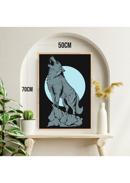 Kurt Hayvan Büyük Boy Renkli Solmaz Kaliteli Baskı Çerçeve Görünümlü Mdf Tablo 70X50CM 268 modelleri