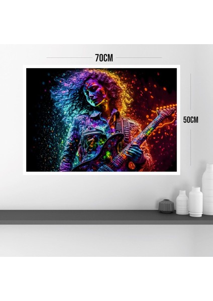 Müzik Kadın Büyük Boy Renkli Solmaz Kaliteli Baskı Çerçeve Görünümlü Mdf Tablo 70X50CM 143 modelleri