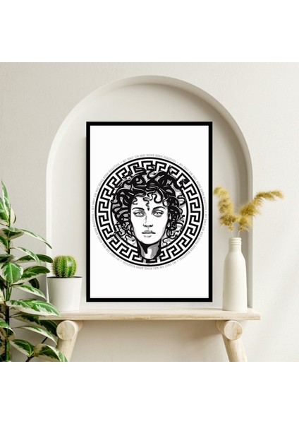 Medusa Kadın Yunan Büyük Boy Renkli Solmaz Kaliteli Baskı Çerçeve Görünümlü Mdf Tablo 70X50CM 248 fiyatları
