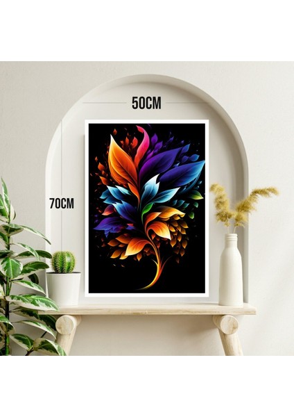 Çiçek Büyük Boy Renkli Solmaz Kaliteli Baskı Çerçeve Görünümlü Mdf Tablo 70X50CM 156 modelleri