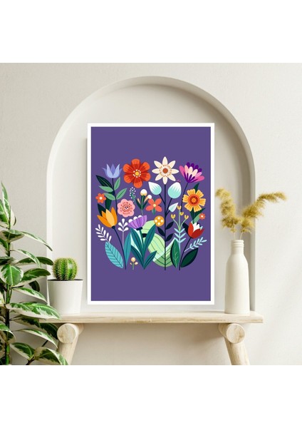 Çiçek Büyük Boy Renkli Solmaz Kaliteli Baskı Çerçeve Görünümlü Mdf Tablo 70X50CM 28 fiyatları