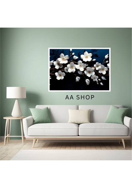 Çiçek Büyük Boy Renkli Solmaz Kaliteli Baskı Çerçeve Görünümlü Mdf Tablo 70X50CM 82 fiyatları