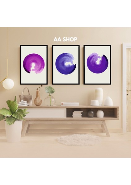 3 Parça Renkli Solmaz Kaliteli Baskı Çerçeve Görünümlü Mdf Tablo Set 42