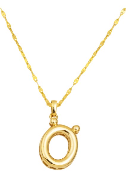 Balon Formlu Ö Harfi Kolye 14 Ayar Altın