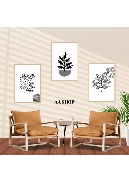 3 Parça Çiçek Yaprak Renkli Solmaz Kaliteli Baskı Çerçeve Görünümlü Mdf Tablo Set 93 fiyatları
