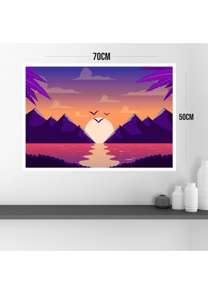 Doğa Manzara Büyük Boy Renkli Solmaz Kaliteli Baskı Çerçeve Görünümlü Mdf Tablo 70X50CM 113 modelleri