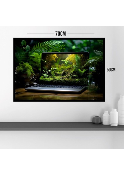 Laptop Doğa Büyük Boy Renkli Solmaz Kaliteli Baskı Çerçeve Görünümlü Mdf Tablo 70X50CM 89 modelleri