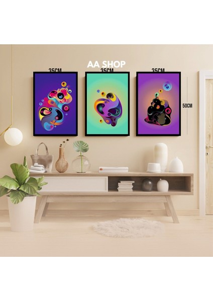 3 Parça Renkli Solmaz Kaliteli Baskı Çerçeve Görünümlü Mdf Tablo Set 20 modelleri