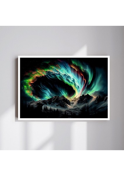 Uzay Manzara Büyük Boy Renkli Solmaz Kaliteli Baskı Çerçeve Görünümlü Mdf Tablo 70X50CM 99