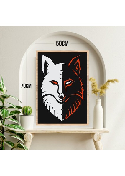 Kurt Hayvan Büyük Boy Renkli Solmaz Kaliteli Baskı Çerçeve Görünümlü Mdf Tablo 70X50CM 269 modelleri