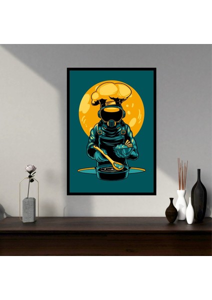 Aşçı Büyük Boy Renkli Solmaz Kaliteli Baskı Çerçeve Görünümlü Mdf Tablo 70X50CM 207