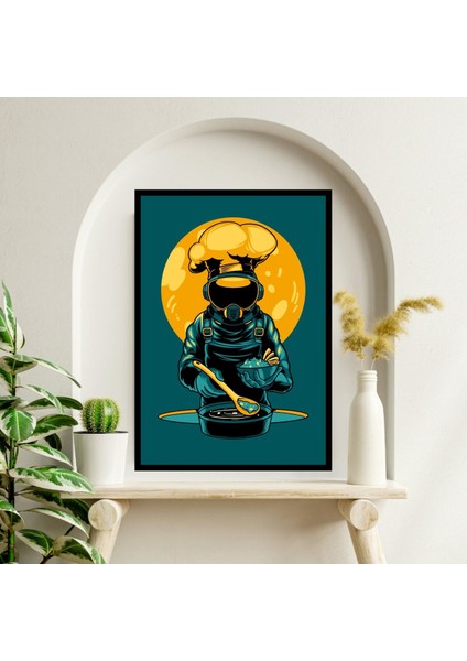 Aşçı Büyük Boy Renkli Solmaz Kaliteli Baskı Çerçeve Görünümlü Mdf Tablo 70X50CM 207 fiyatları